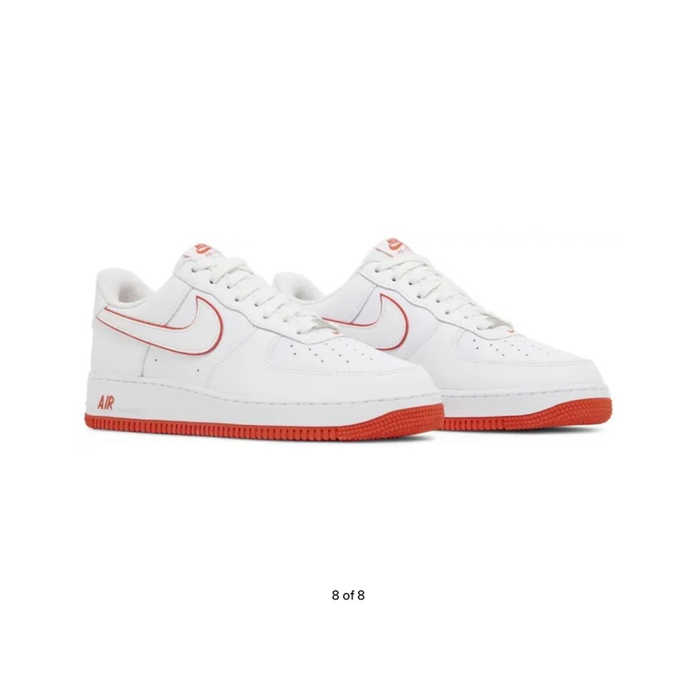 Nike Air Force 1 Low White/Picante Red size 7Y